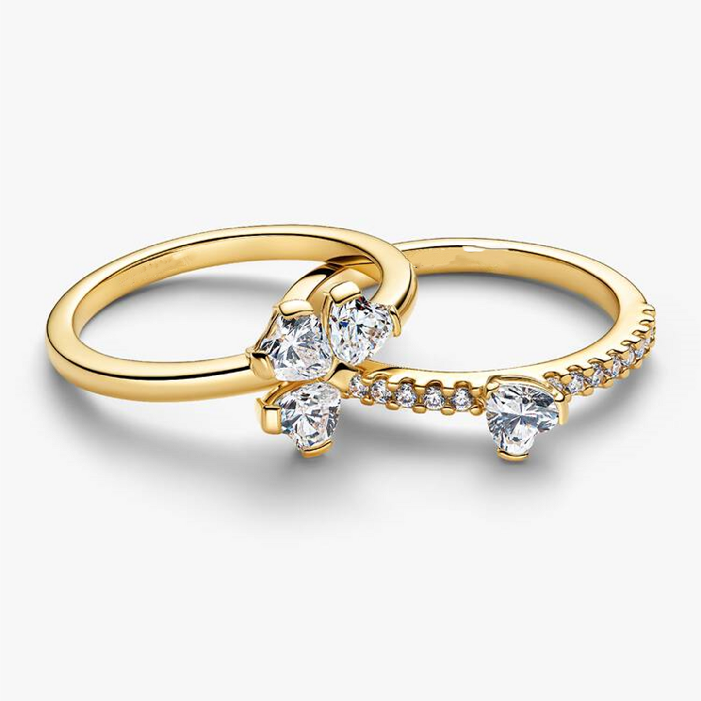 S925 sterling silver Sparkling Lucky Clover Splittable Ring