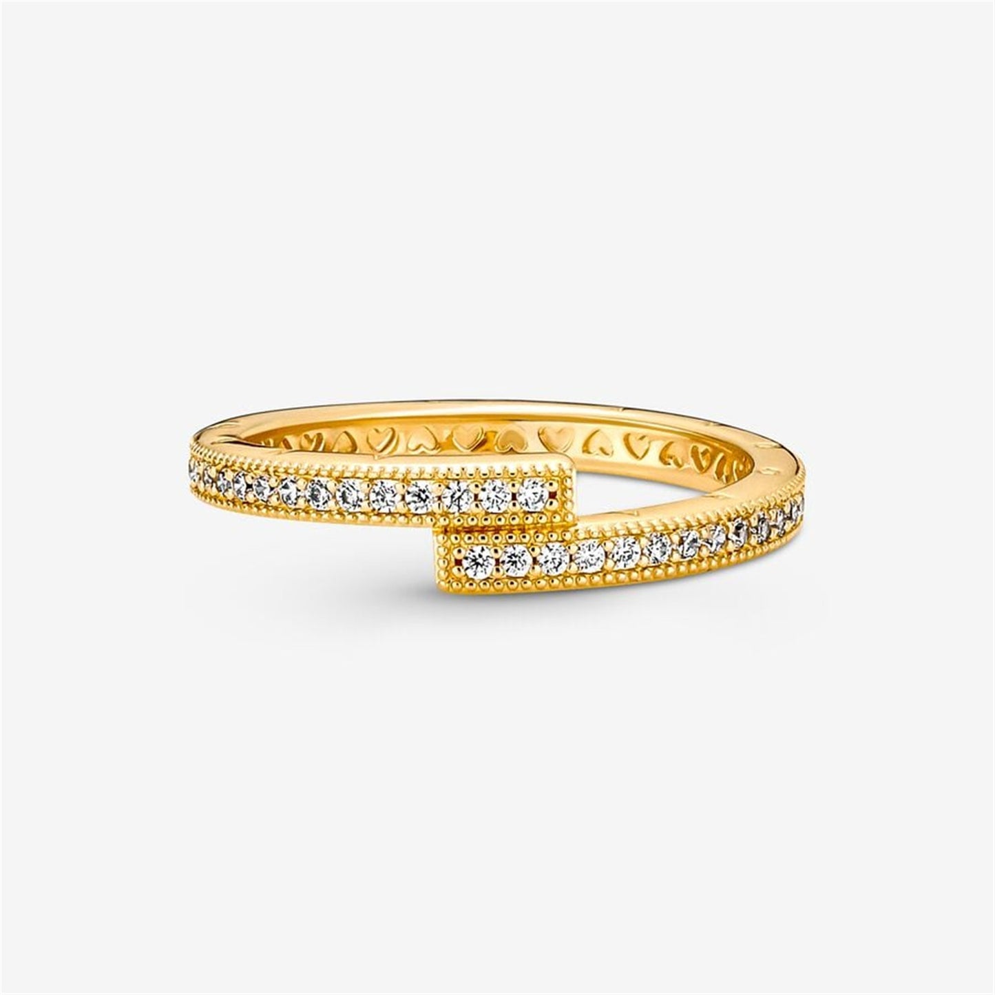 S925 Sterling Silver Sparkling Overlapping Ring