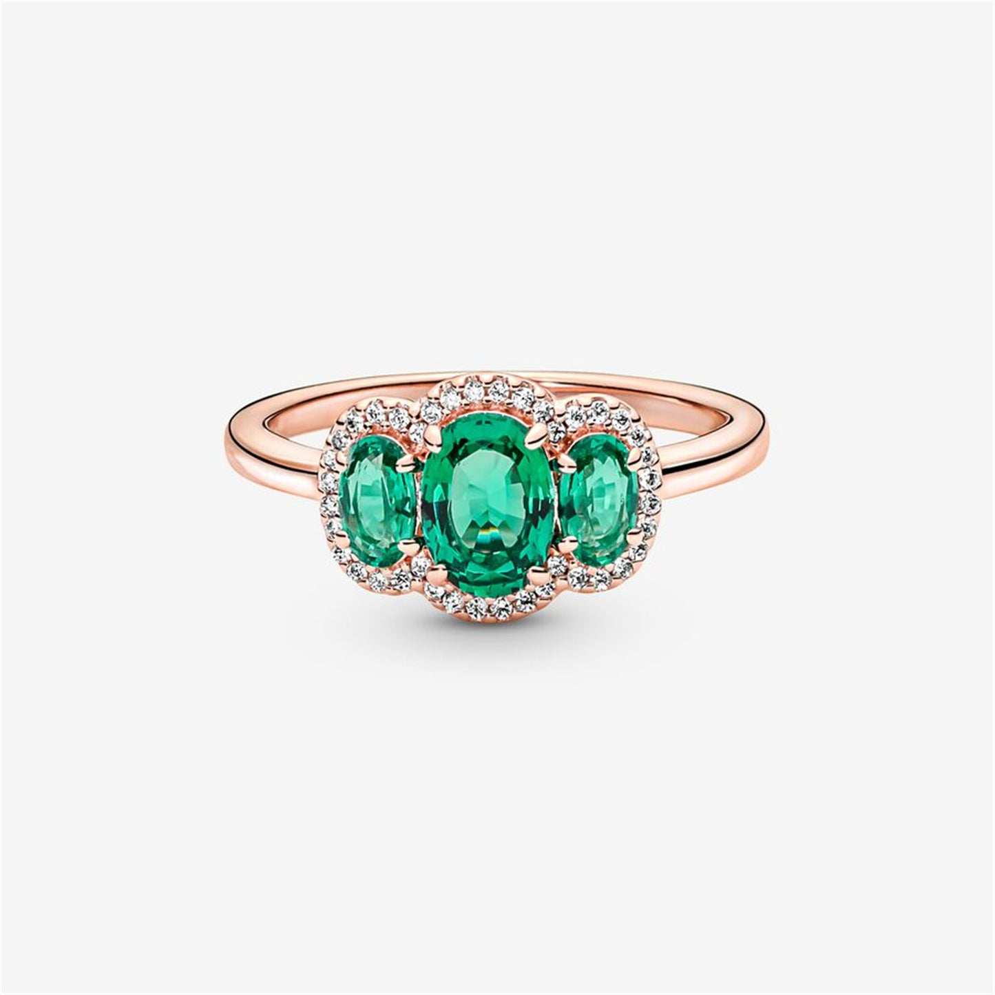 S925 Sterling Silver Three Stone Vintage Ring