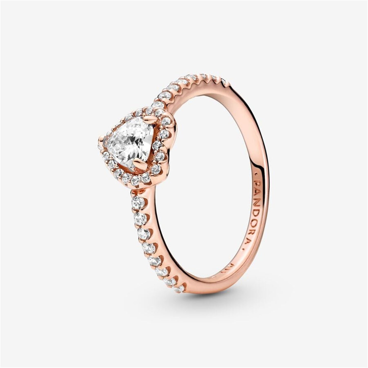 S925 Sterling Silver Sparkling Elevated Heart Ring