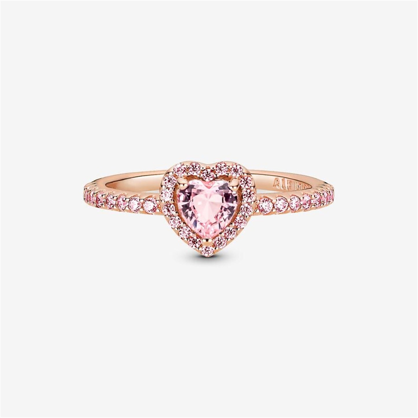 S925 Sterling Silver Sparkling Elevated Heart Ring