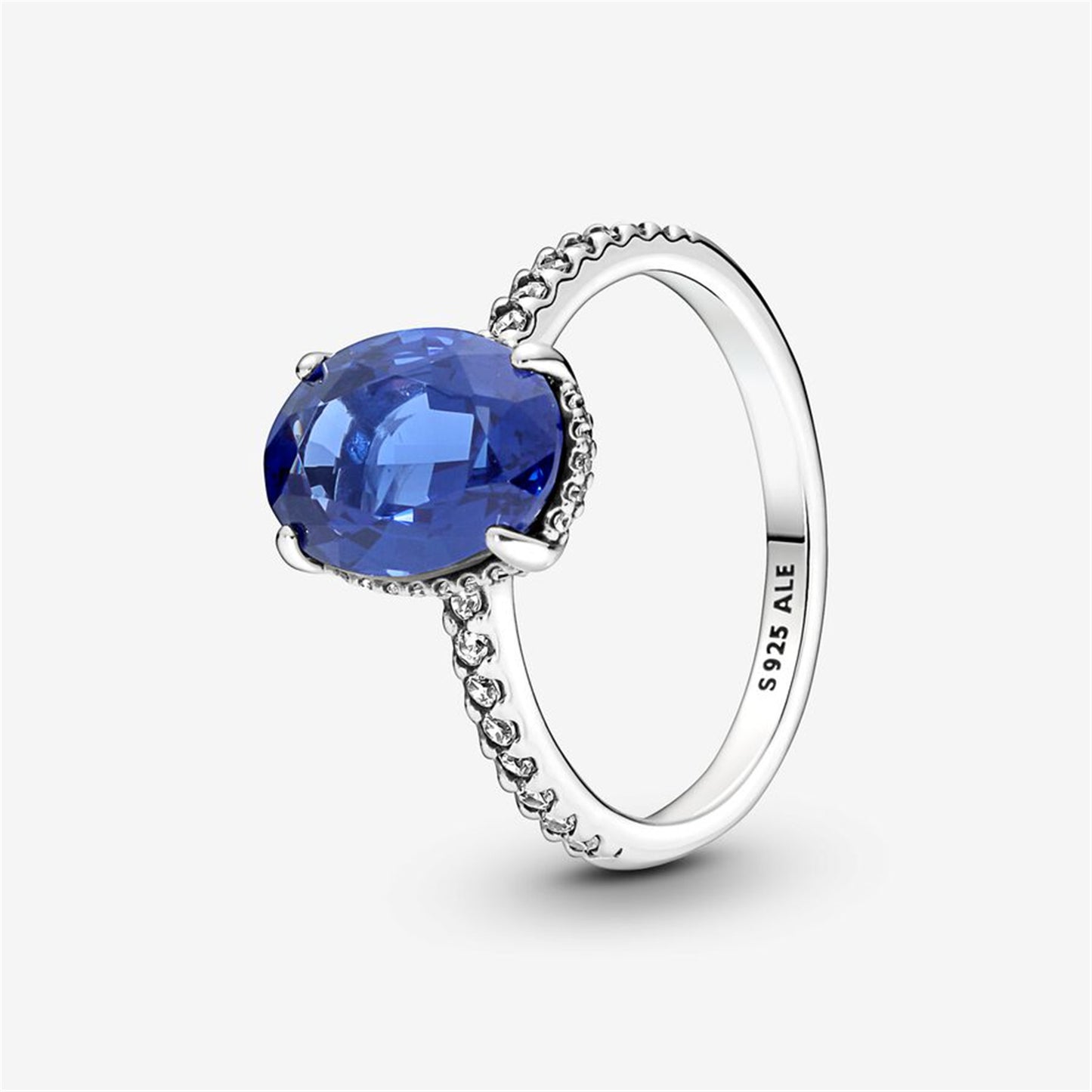 S925 Sterling Silver Sparkling Statement Halo Ring