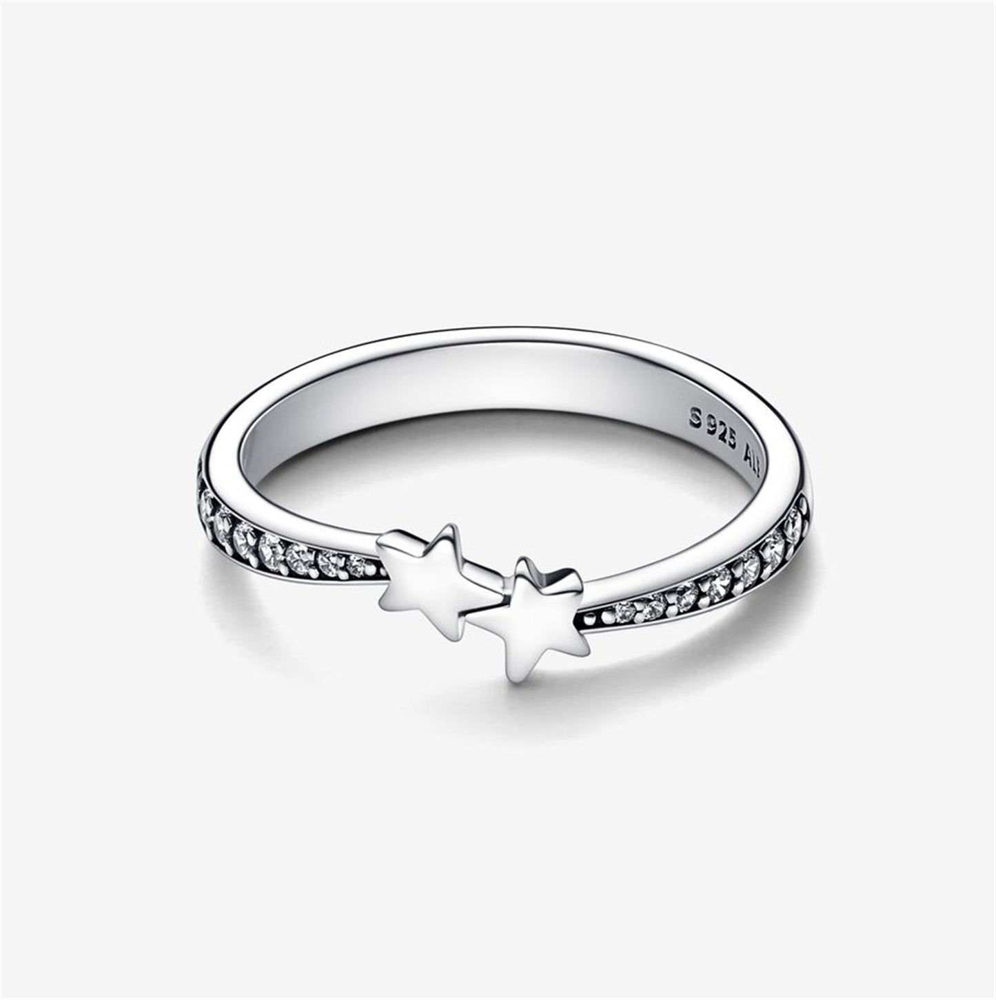 S925 Sterling Silver Shooting Stars Sparkling Ring