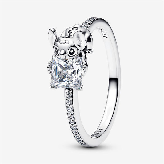 S925 Sterling Silver Stitch & Stone Ring