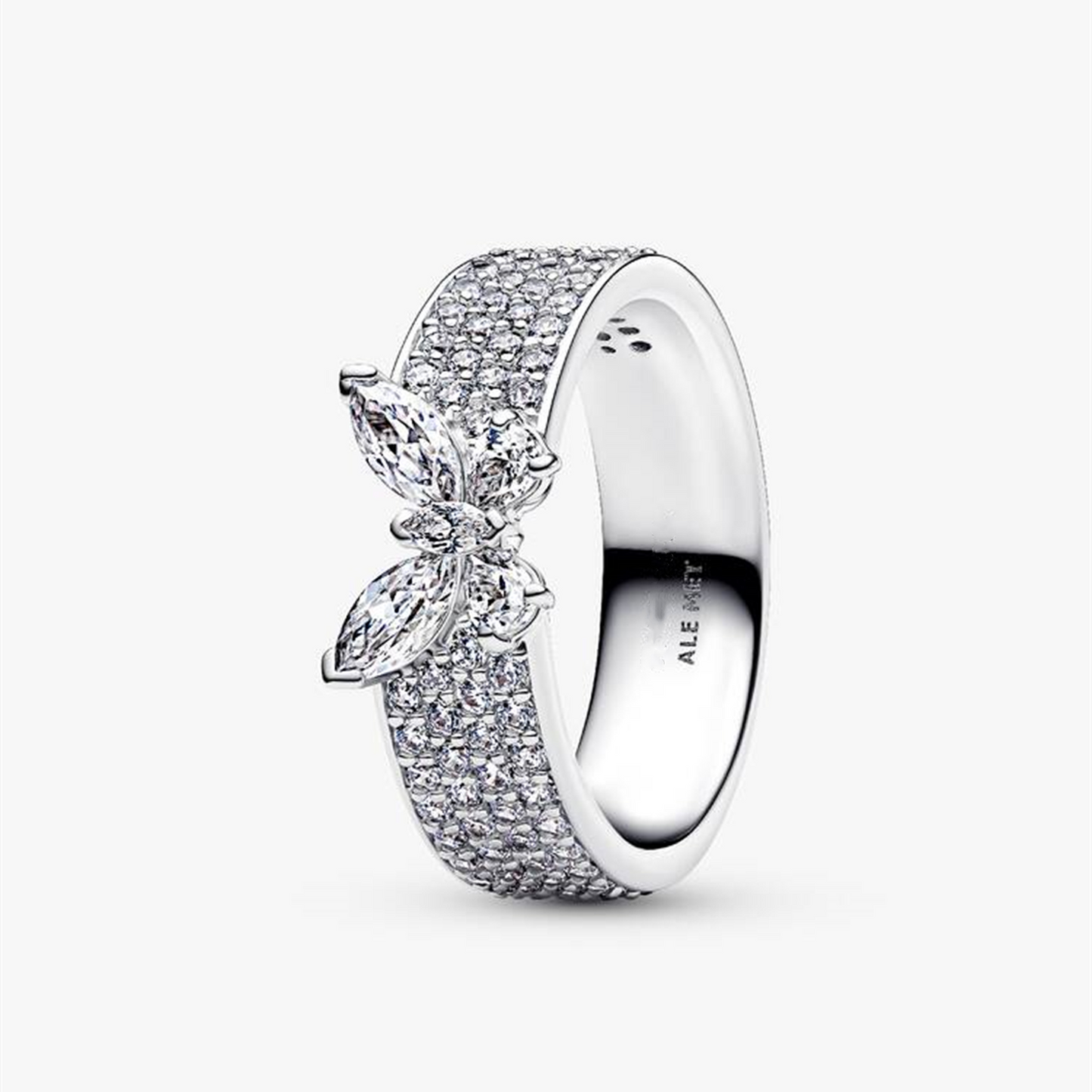 S925 sterling silver Sparkling Butterfly Bold Ring