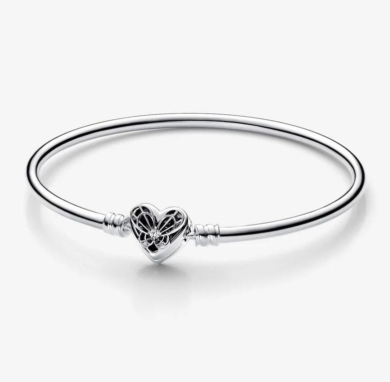 S925 Sterling Silver Moments Heart & Butterfly Bracelets