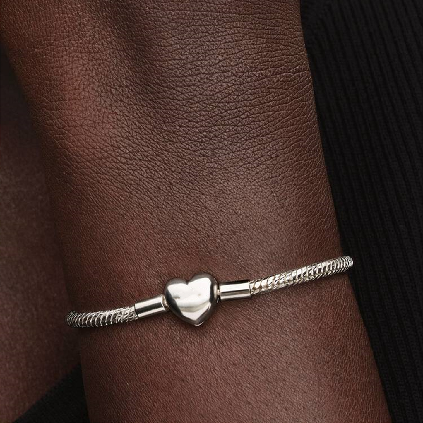 S925 Sterling Silver Heart Clasp Faceted Snake Chain Bracelet,Brilliant Bracelet,Anniversary Gifts