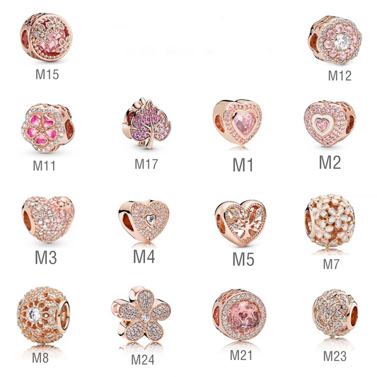 Rose Gold Series Summer Flowers Charms