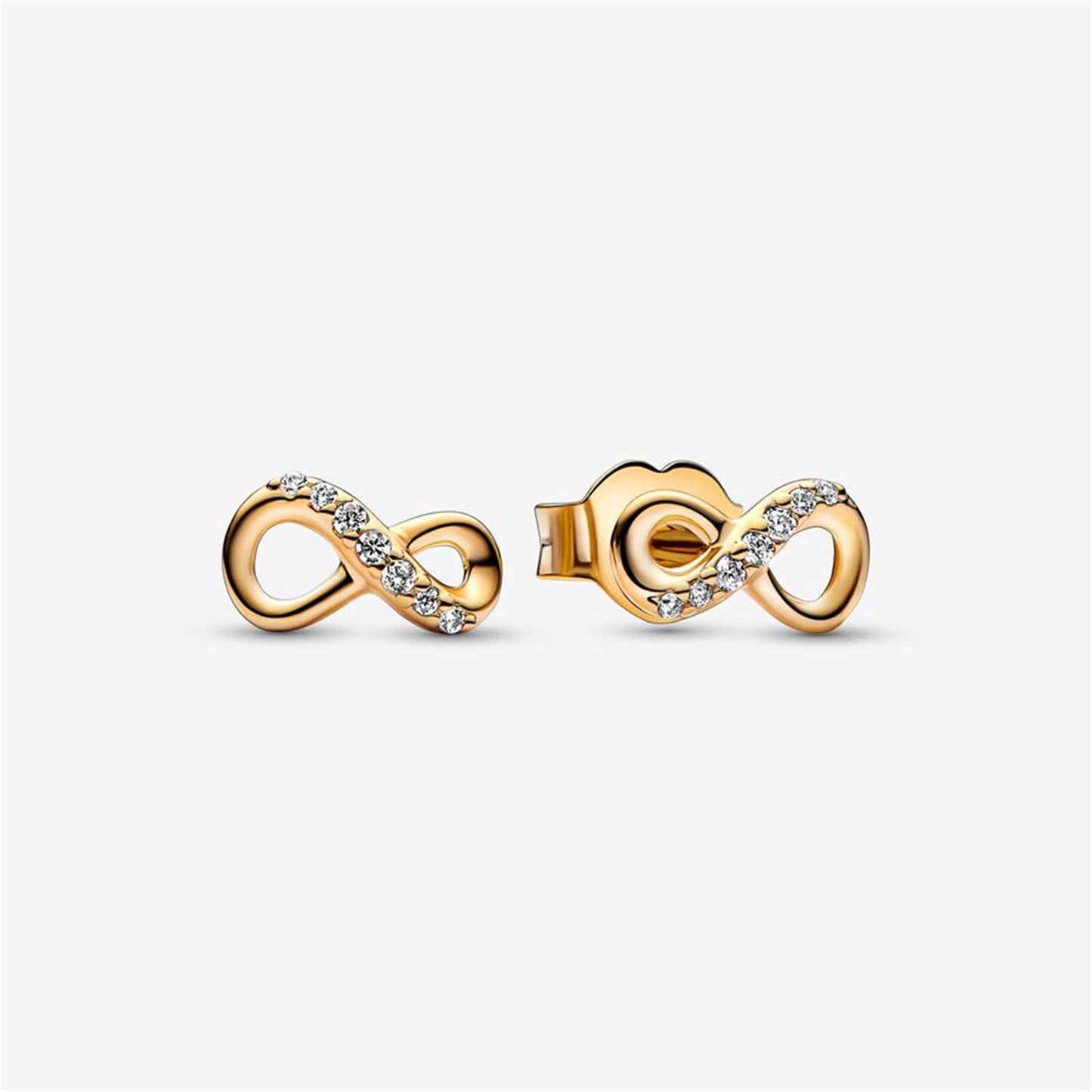 S925 Sterling Silver Sparkling Infinity Stud Earrings