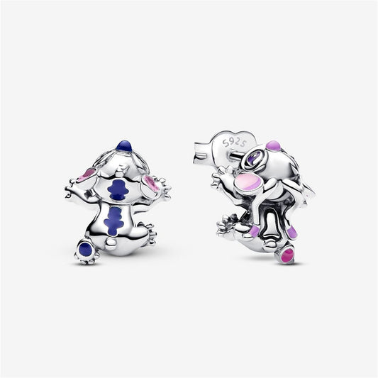S925 Sterling Silver Stitch & Angel Stud Earrings