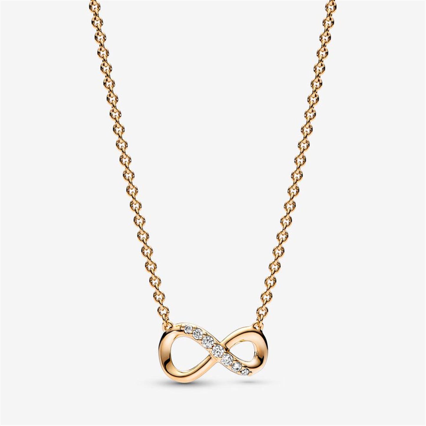 S925 Sterling Silver Sparkling Infinity Collier Necklace