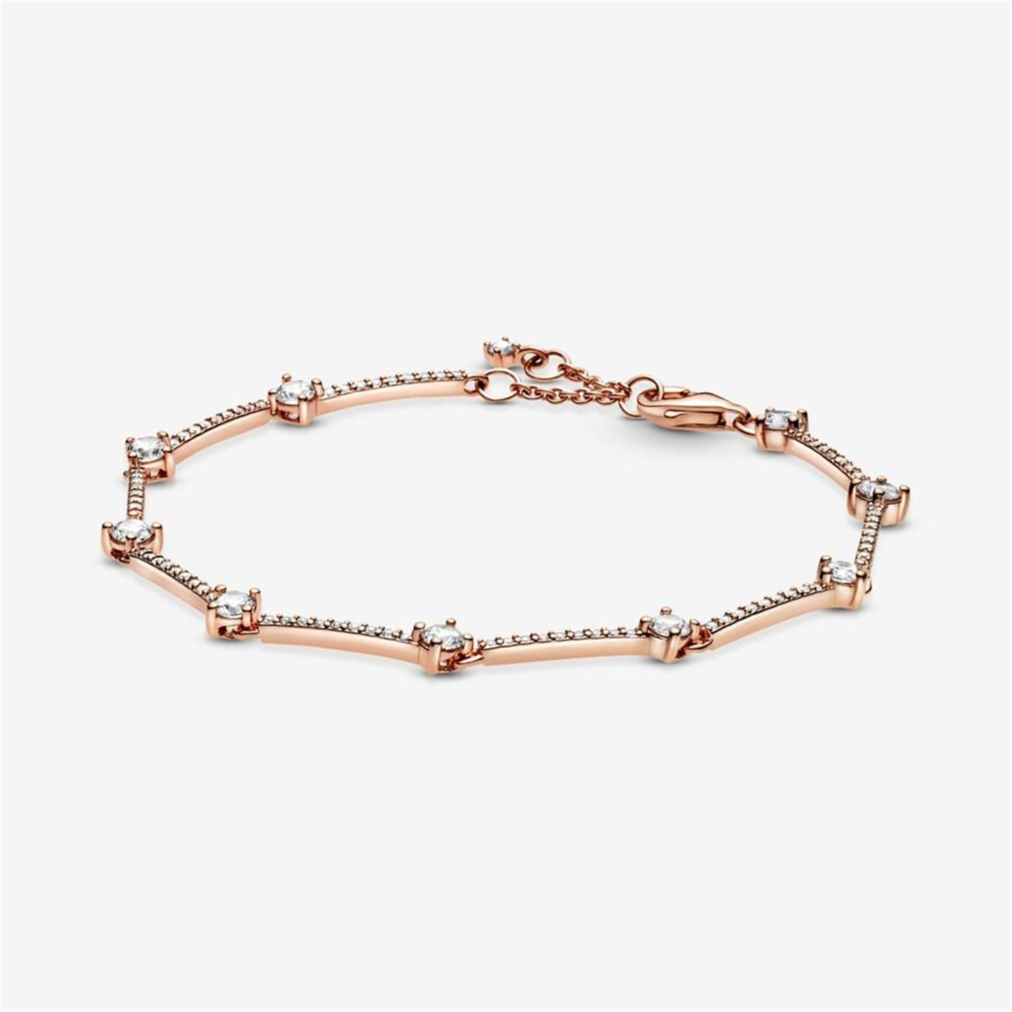 S925 sterling silver Sparkling Pavé Bars Bracelet