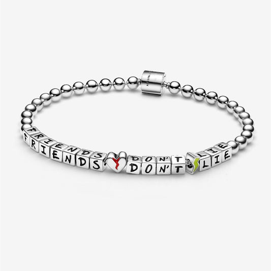 S925 Sterling Silver Stranger Things Friends Don't Lie Bracelet