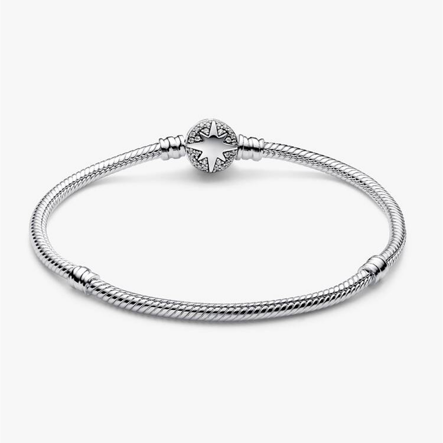 S925 Sterling Silver North Star Clasp Snake Chain Bracelet,Ornate Bracelet,Wedding Gifts