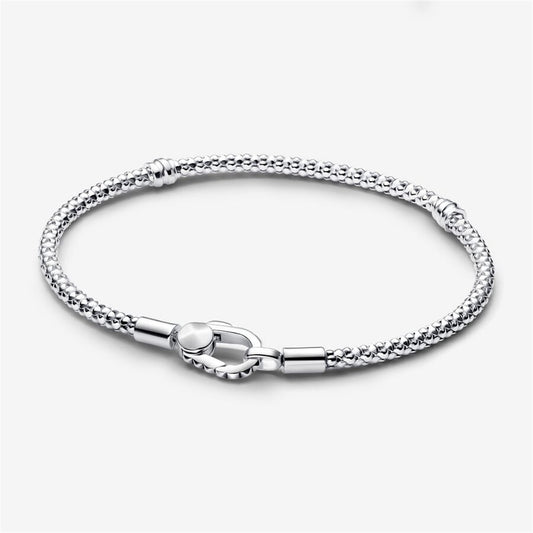 S925 Sterling Silver Studded Clasp & Chain Bracelet