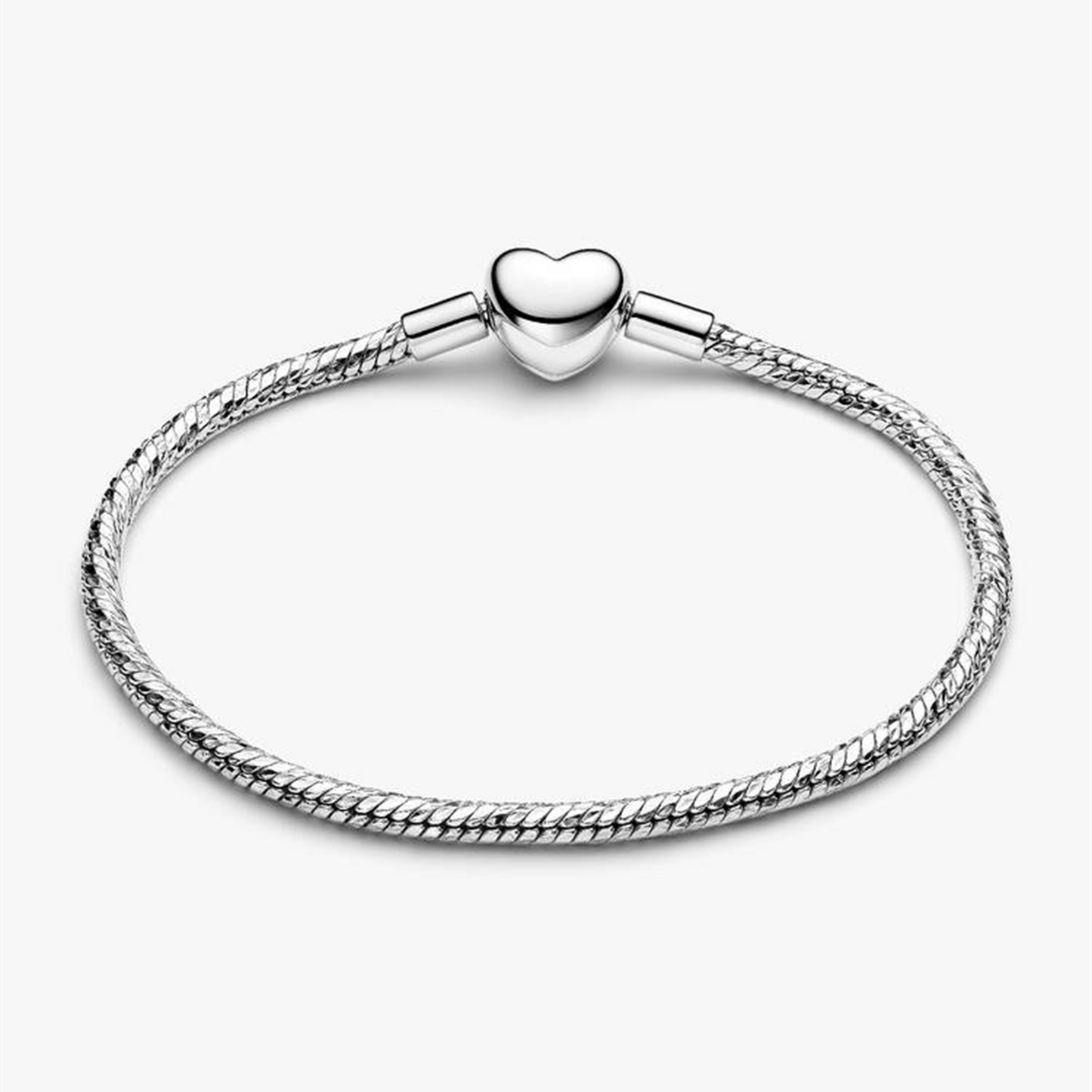 S925 Sterling Silver Heart Clasp Faceted Snake Chain Bracelet,Brilliant Bracelet,Anniversary Gifts