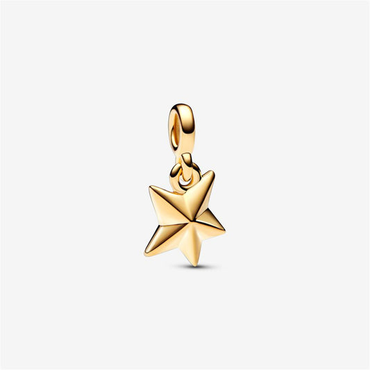 S925 Sterling Silver ME Faceted Star Mini Dangle Charm