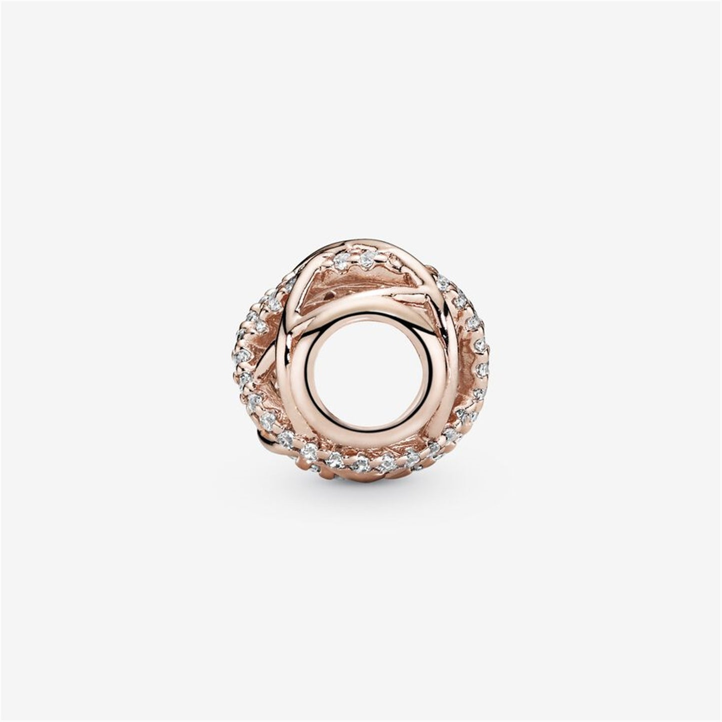S925 Sterling Silver Sparkling & Polished Lines Charm