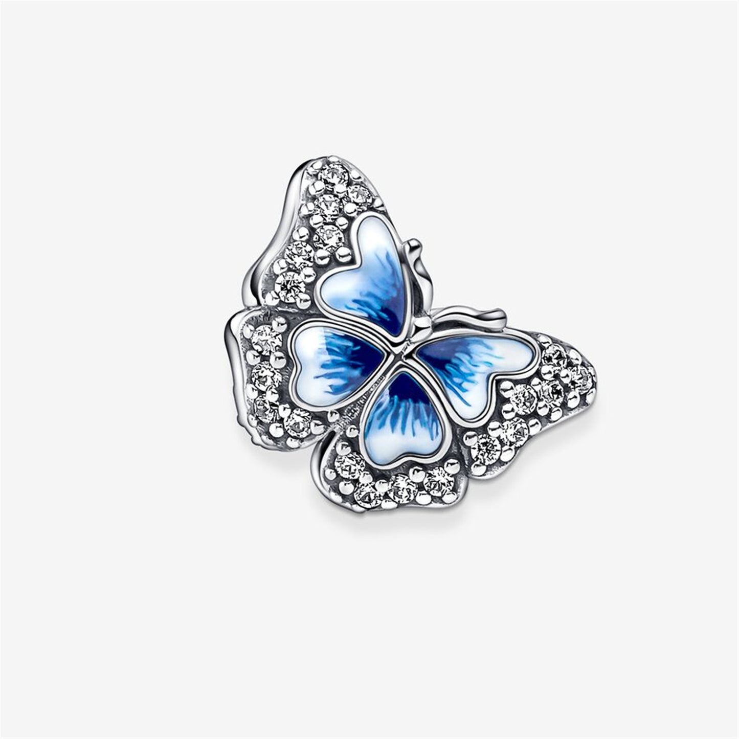 S925 Sterling Silver Blue Butterfly Sparkling Charm