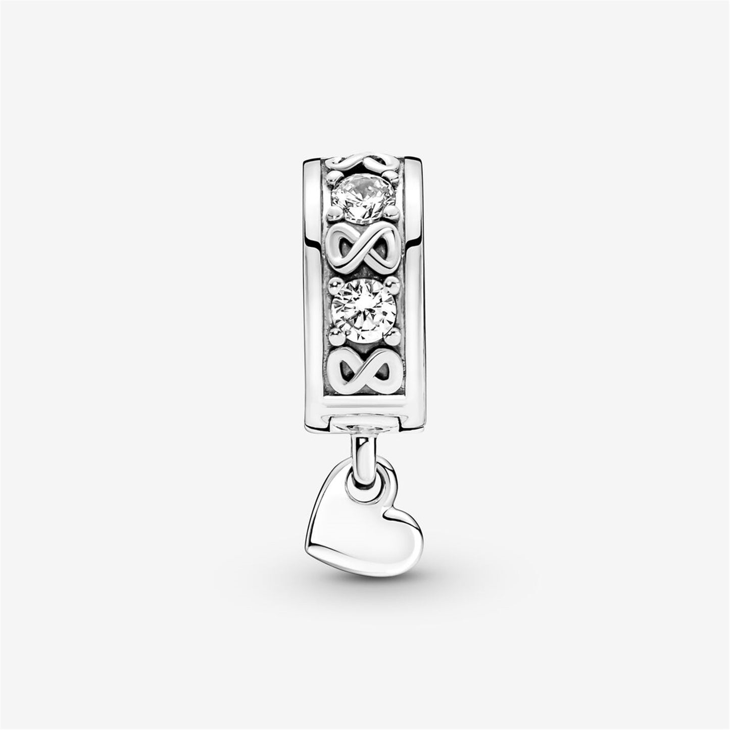 S925 sterling silver Family Always Pavé Clip Charm
