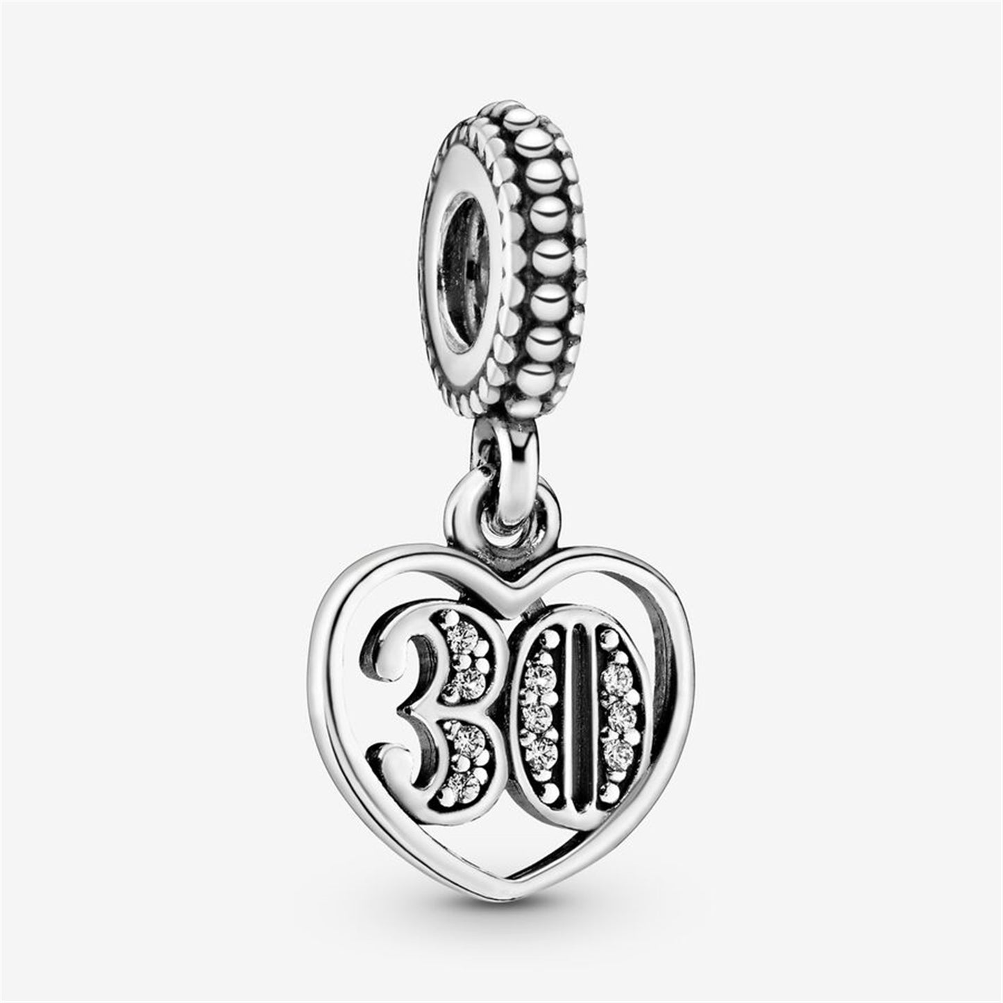 S925 Sterling Silver 30th Celebration Dangle Charm