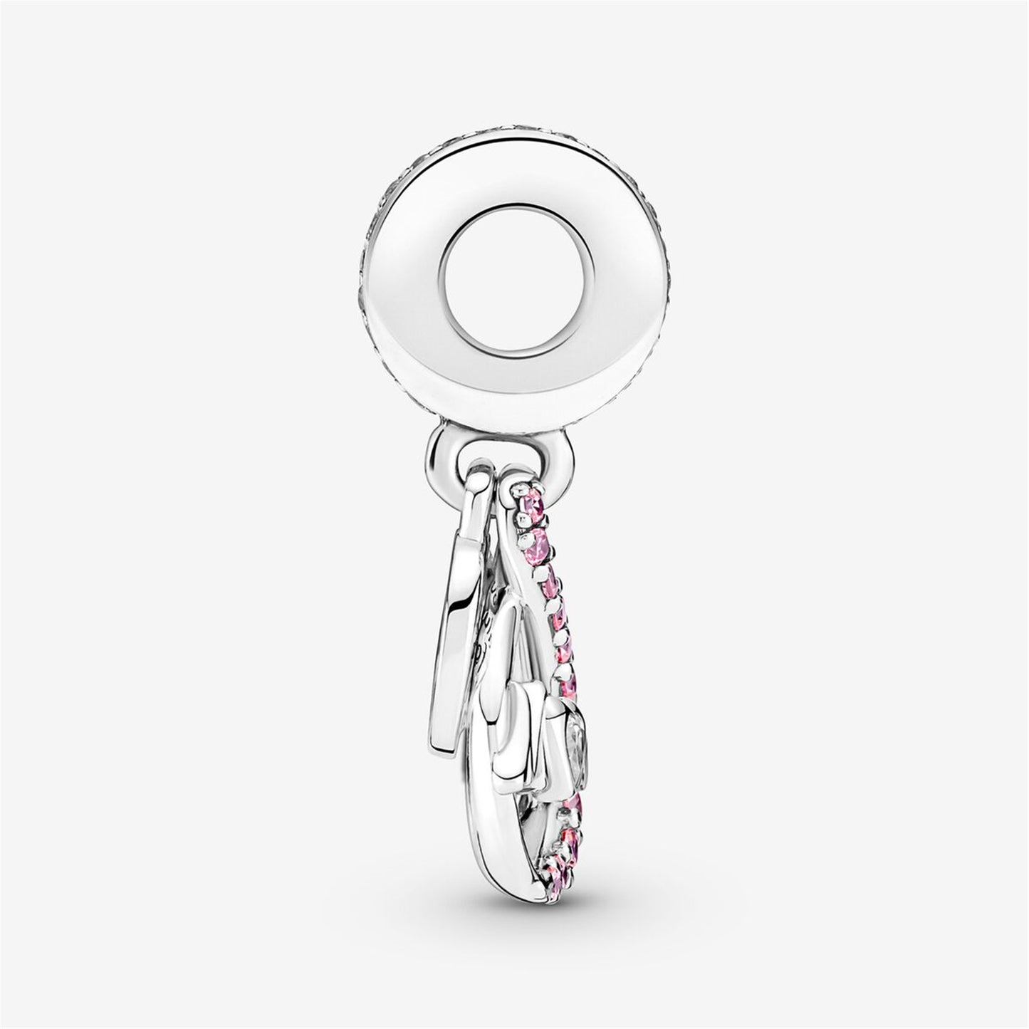 S925 Sterling Silver Mum Infinity Pavé Double Dangle Charm