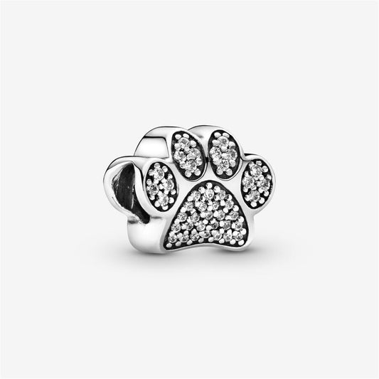 925 sterling silver Sparkling Paw Print Charm
