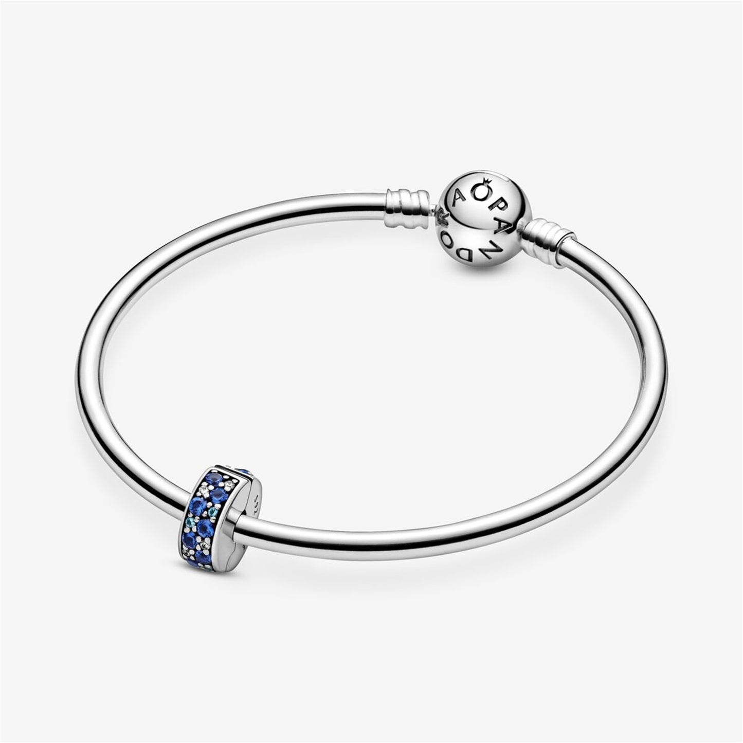 S925 sterling silver Blue Pavé Clip Charm