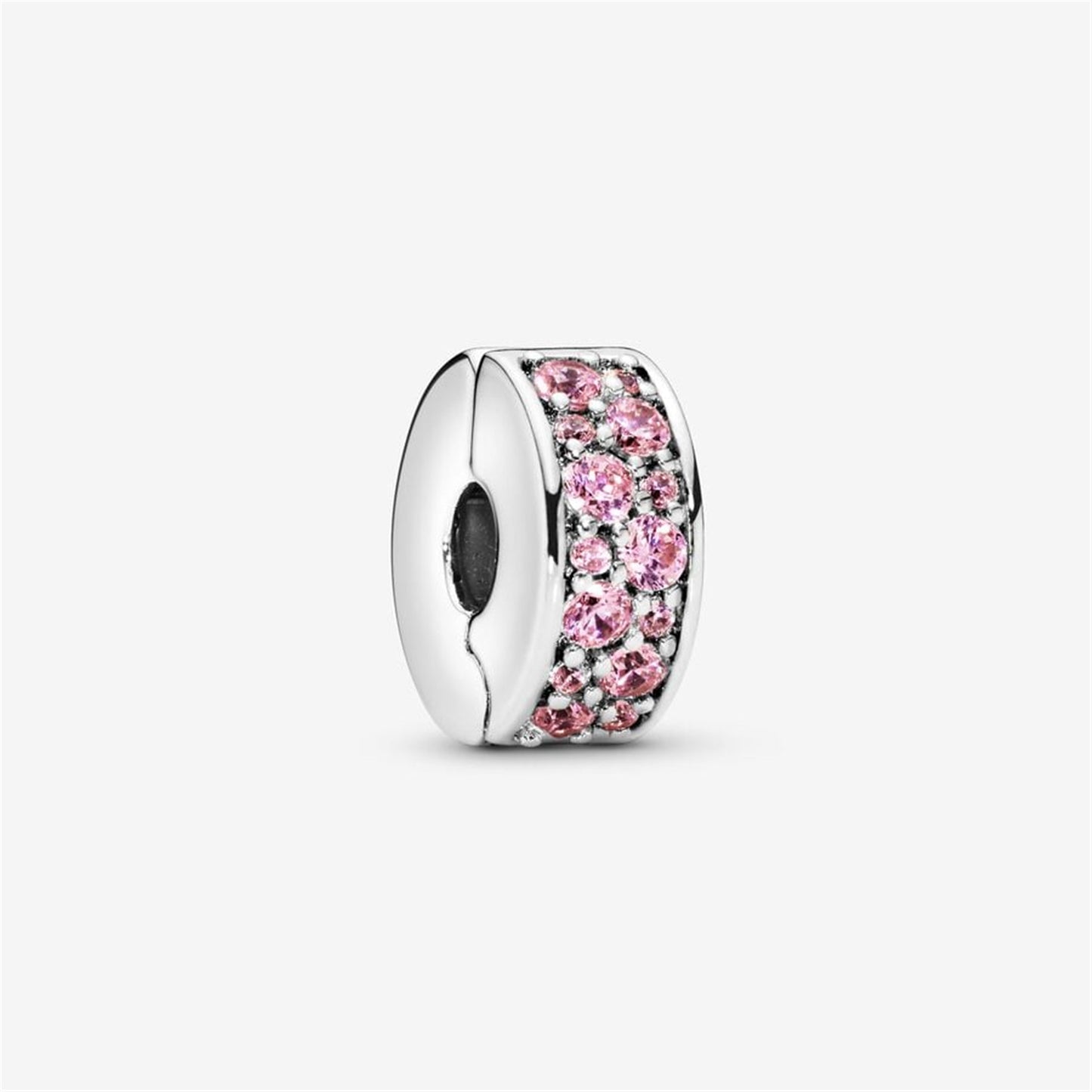 S925 sterling silver Pink Pavé Clip Charm