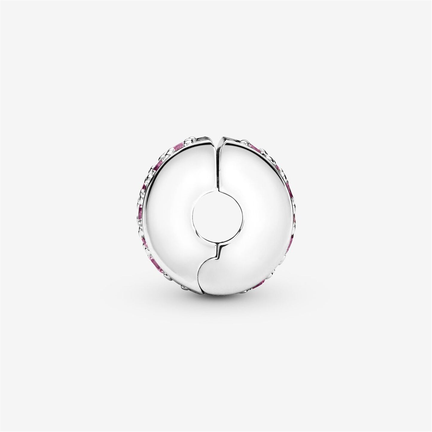 S925 sterling silver Pink Pavé Clip Charm