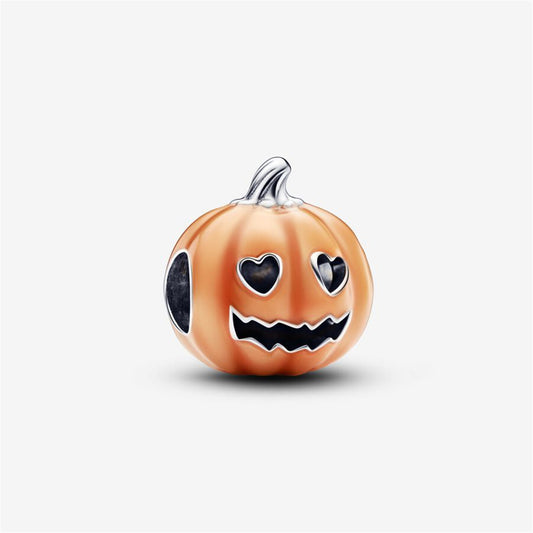 S925 Sterling Silver Glow-in-the-dark Spooky Pumpkin Charm