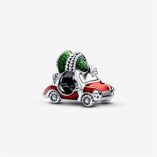 S925 Sterling Silver Festive Car & Christmas Tree Charm