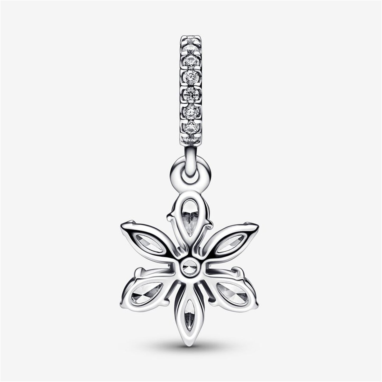 S925 Sterling Silver Sparkling Herbarium Cluster Dangle Charm