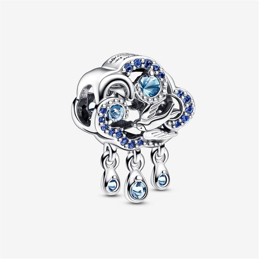 S925 Sterling Silver Cloud & Swallow Charm