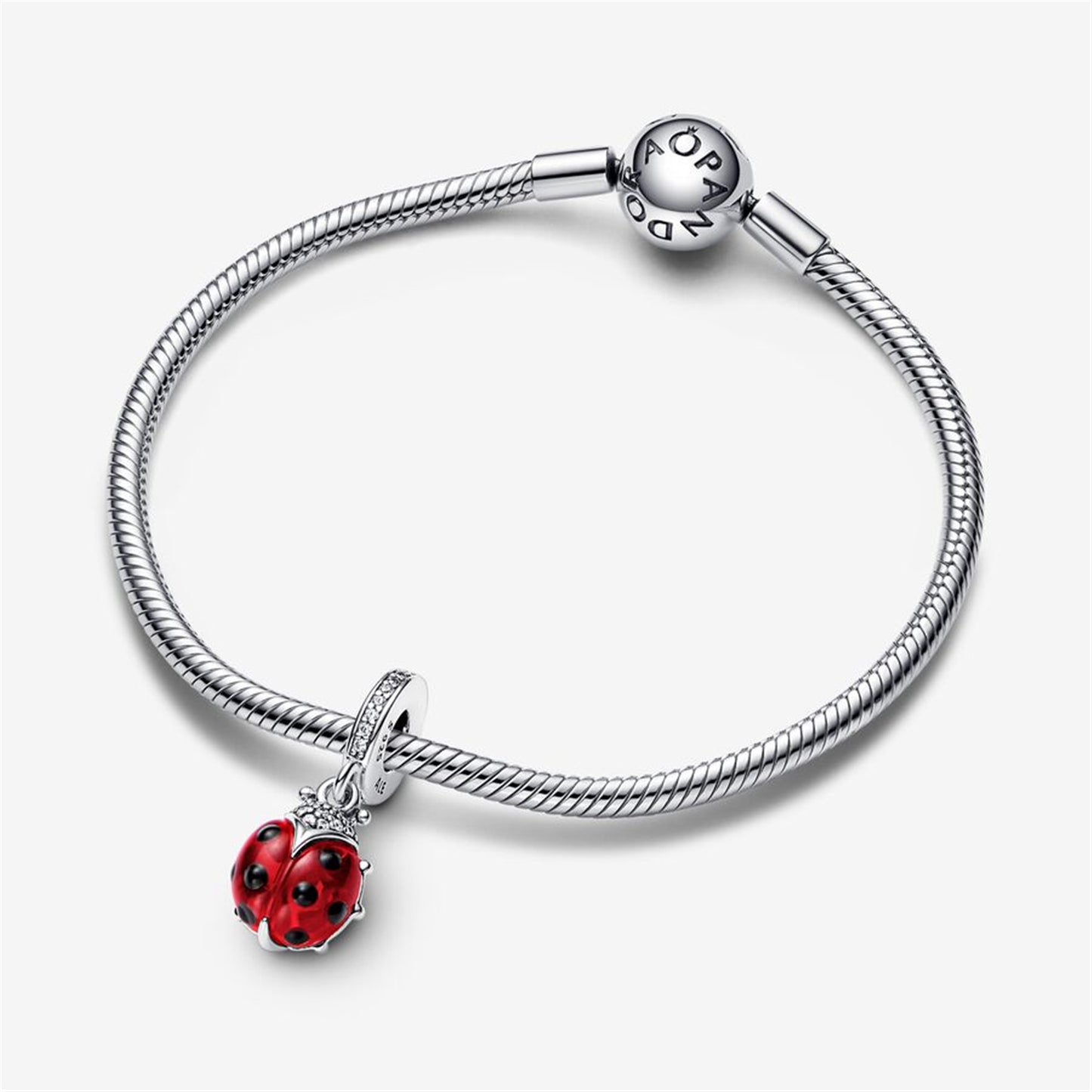 S925 Sterling Silver Red Ladybird Dangle Charm