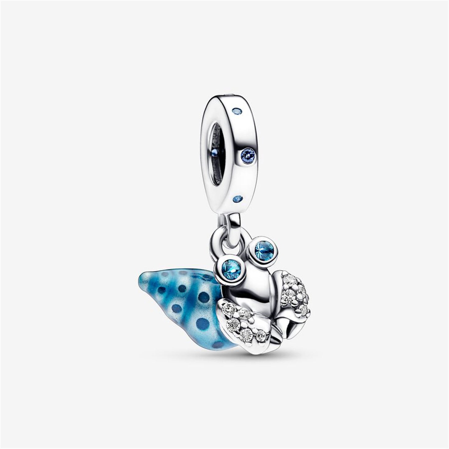 S925 Sterling Silver Glow-in-the-dark Hermit Crab Dangle Charm
