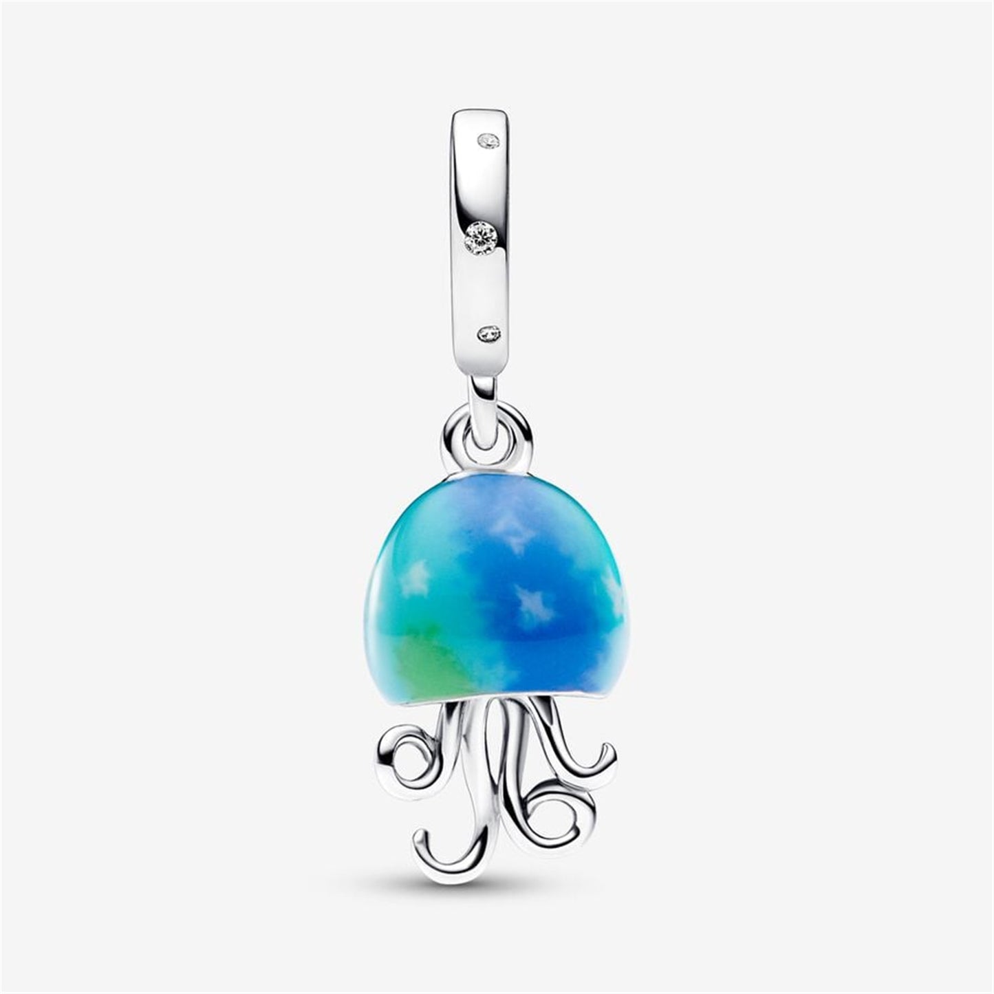 S925 Sterling Silver Colour-changing Jellyfish Dangle Charm