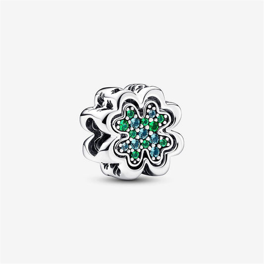 S925 Sterling Silver Splittable Four Leaf Clover Charm