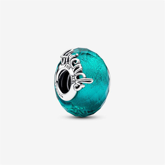 S925 Sterling Silver Faceted Murano Glass Friendship Charm