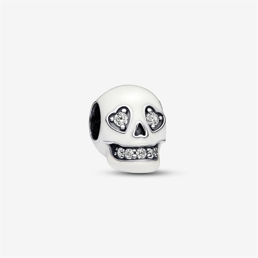 S925 Sterling Silver Glow-in-the-dark Sparkling Skull Charm