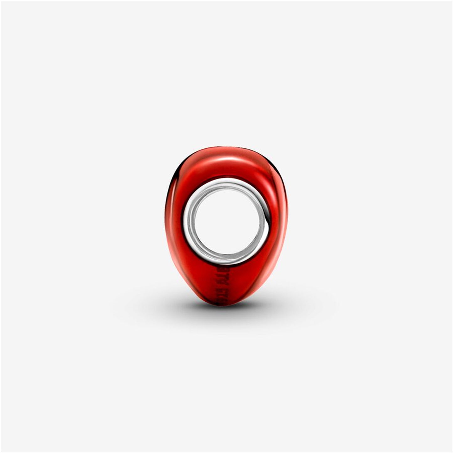 S925 Sterling Silver Metallic Red Heart Charm