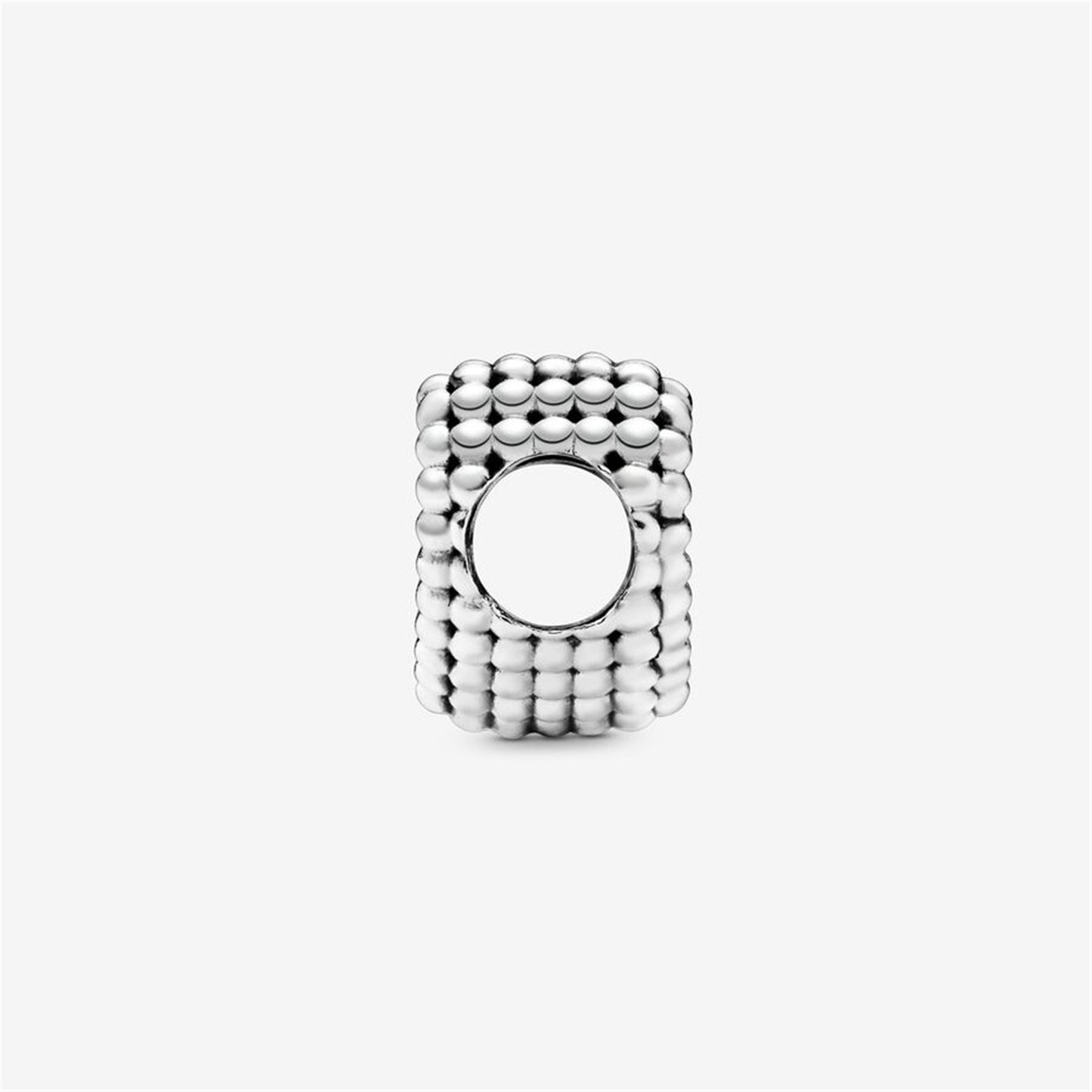 S925 Sterling Silver Beaded Open Heart Charm
