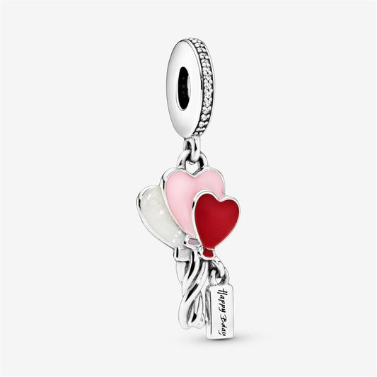 S925 Sterling Silver Happy Bday Balloon Dangle Charm