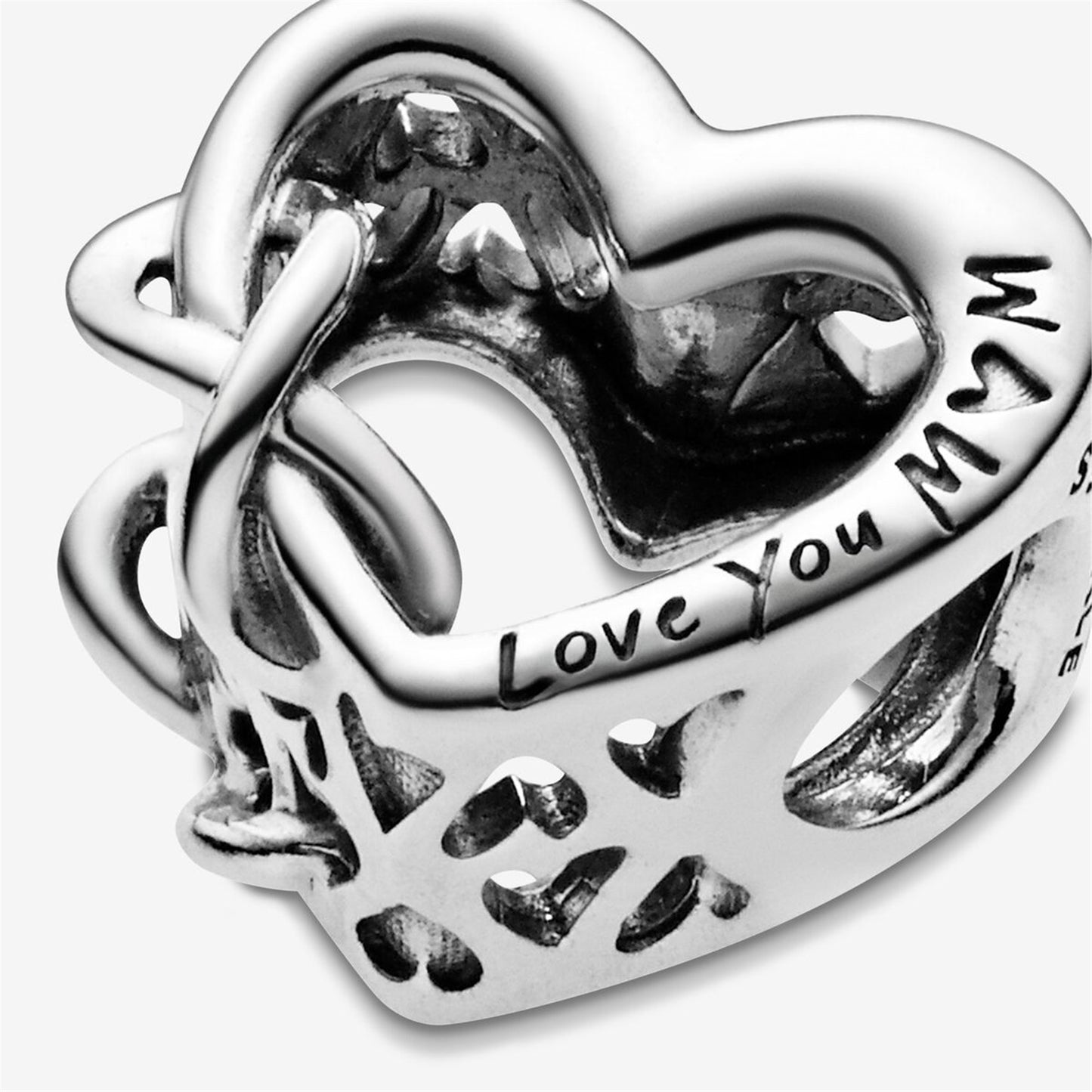 S925 sterling silver Love You Mom Infinity Heart Charm