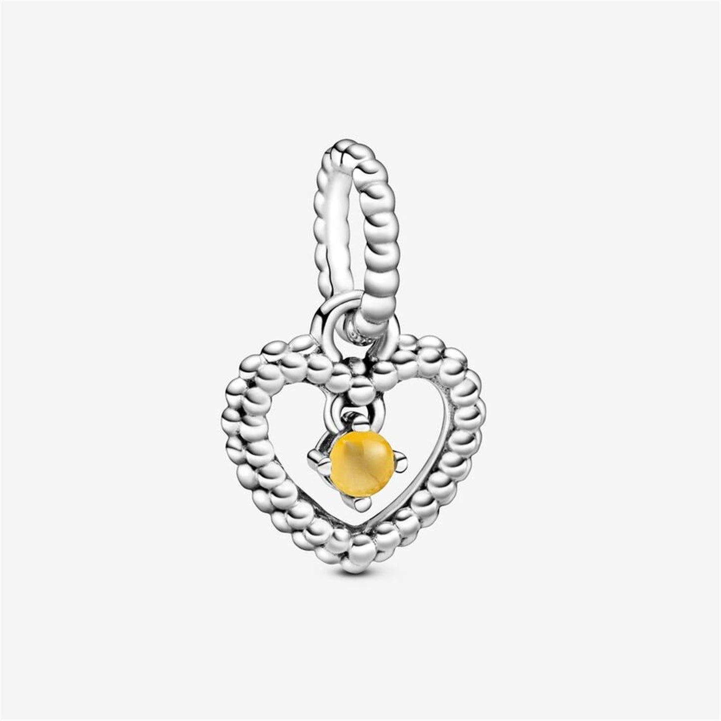 S925 Sterling Silver Birthstone Heart Dangle Charm