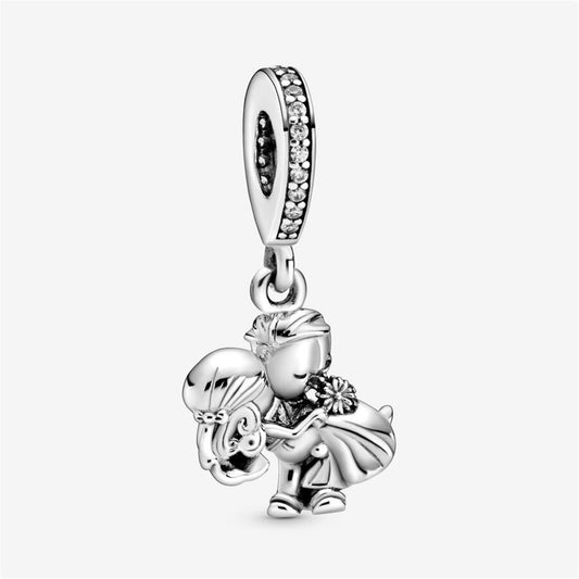 S925 Sterling Silver Married Couple Dangle Charm