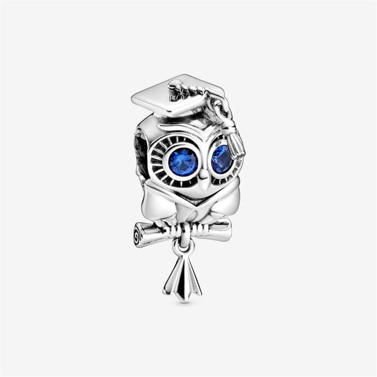 S925 sterling silver Wise Owl Graduation Charm