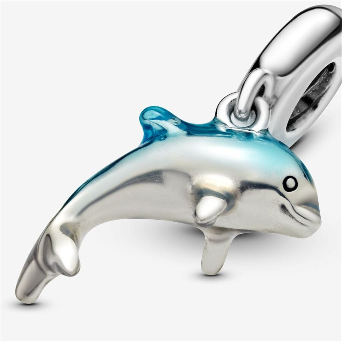 S925 Sterling Silver Shimmering Dolphin Dangle Charm