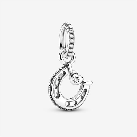 S925 Sterling Silver Good Luck Horseshoe Dangle Charm