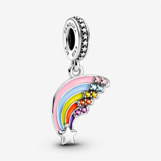 S925 Sterling Silver Colourful Rainbow Dangle Charm